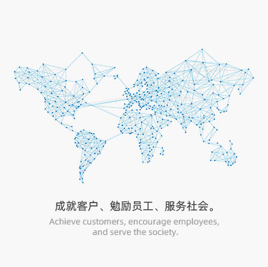 成就客戶、勉勵員工、服務社會。